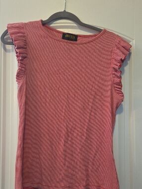 Truth Red Ruffle Sleeve Tank Top